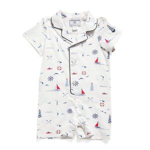 PETITE PLUME White Infant Boys Sail Away Romper